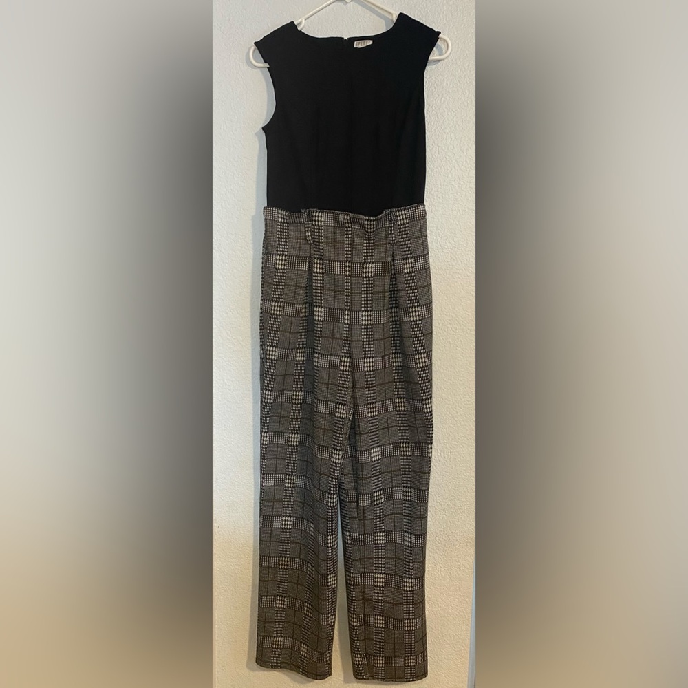 Black and Plaid Jumpsuit (size 4)